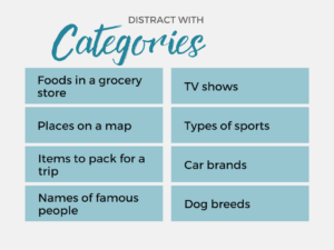 list of categories to use as a distraction technique