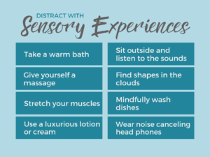  list of sensory experiences to use as distraction techniques